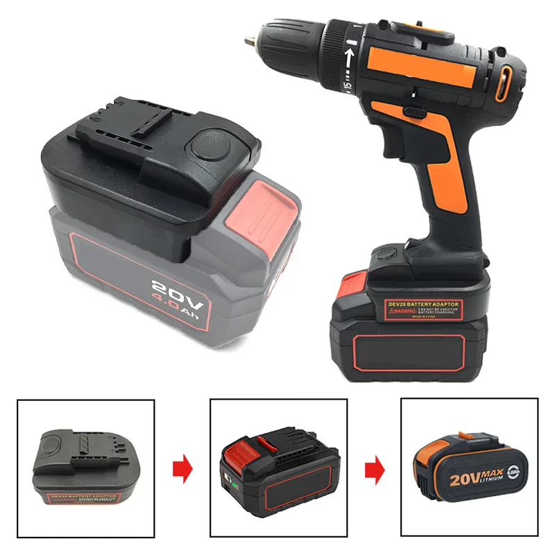 Battery Adapter for Devon 20V Li-ion Battery Convert To for Worx Orange 4Pin WA3530 WA3553 Electric Power Tools Use
