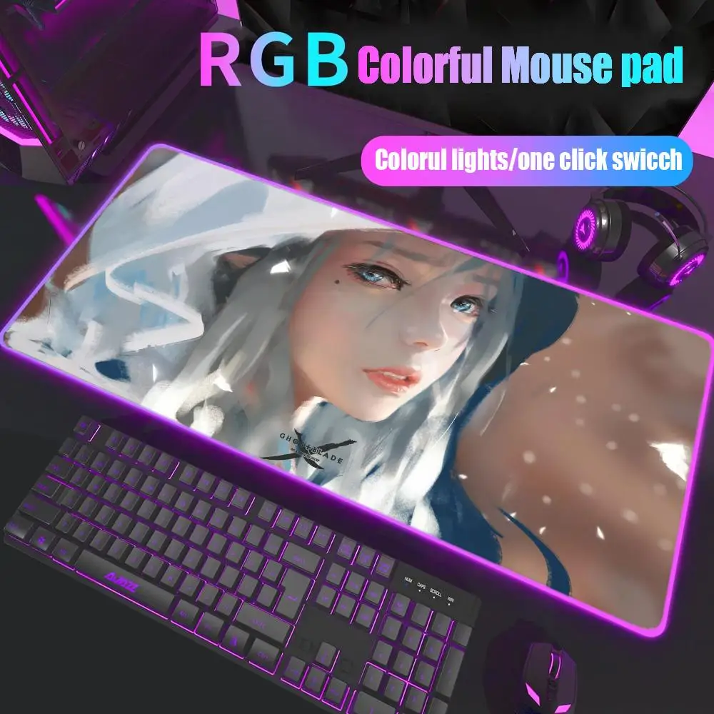 

Ghostblade Mouse Pad Gamer Rgb Desk Mat Back Light Led Mousepad Setup Gaming Accessories Deskmat Big Mousepepad Backlight