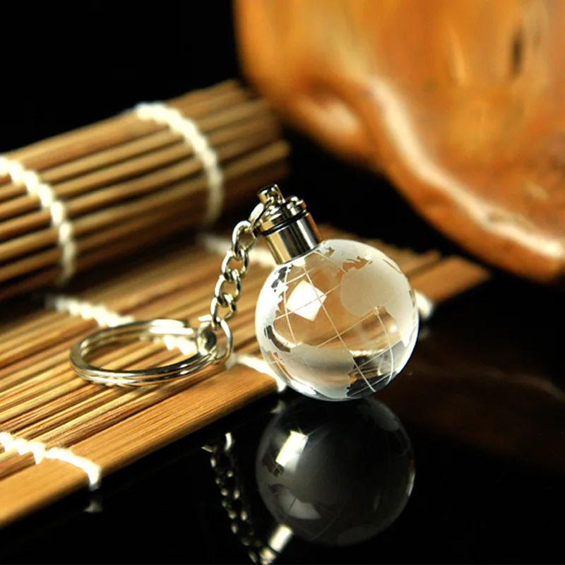 Bright Crystal Ball Game Keychain Crystal Shiny Ball Led Key Chain Car Decoration Bag Charm Pendent Halloween Gift