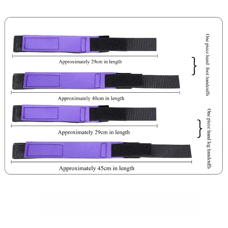 SMセックススポンジ手足拘束具カップルセックストレーニング女性奴隷罰拘束黒紫結合手足拘束具