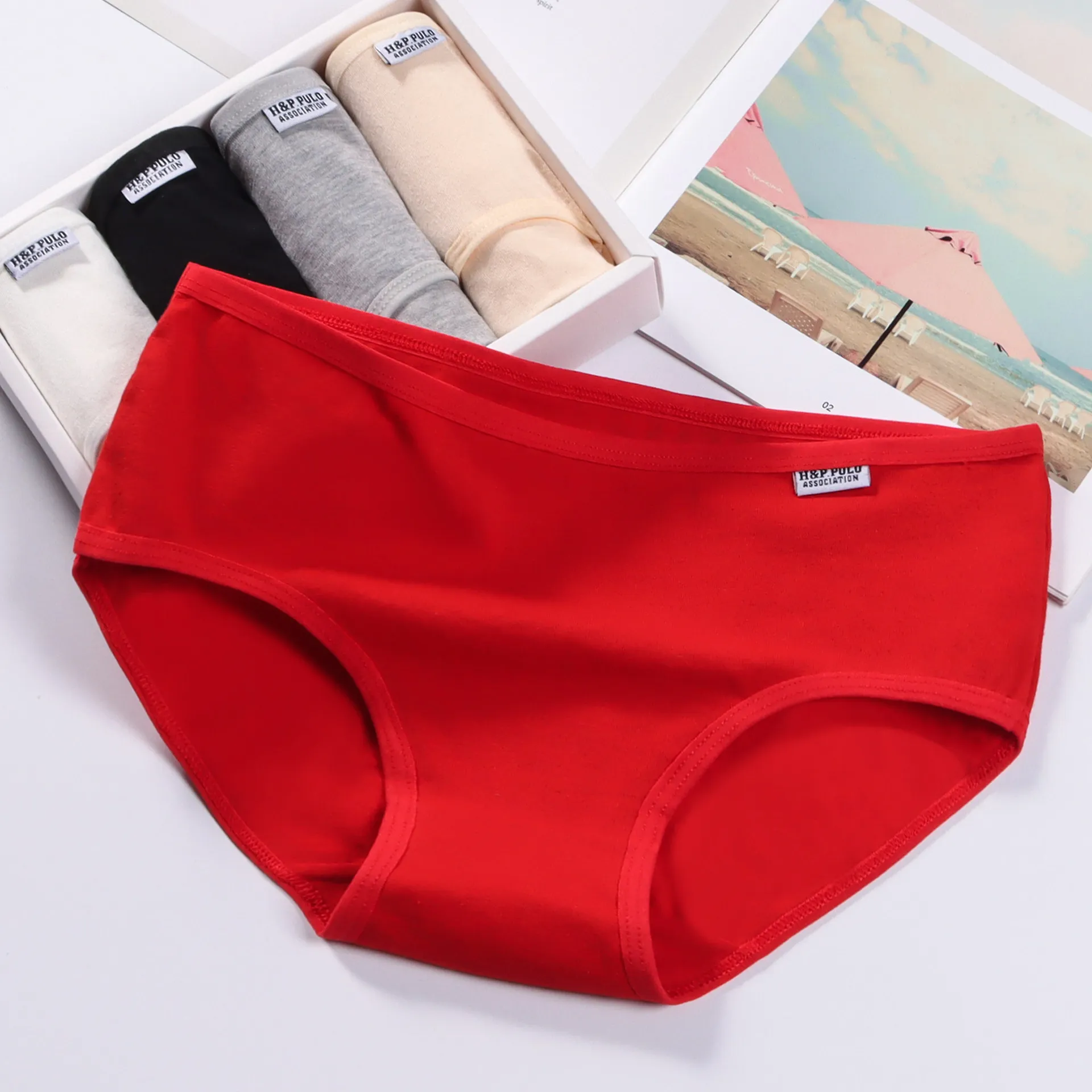 3PCS/Set Cotton Briefs Underwear Antibacterial Crotch Lingere Women Middle Waist Panties Female Breathable Seamless Intimates