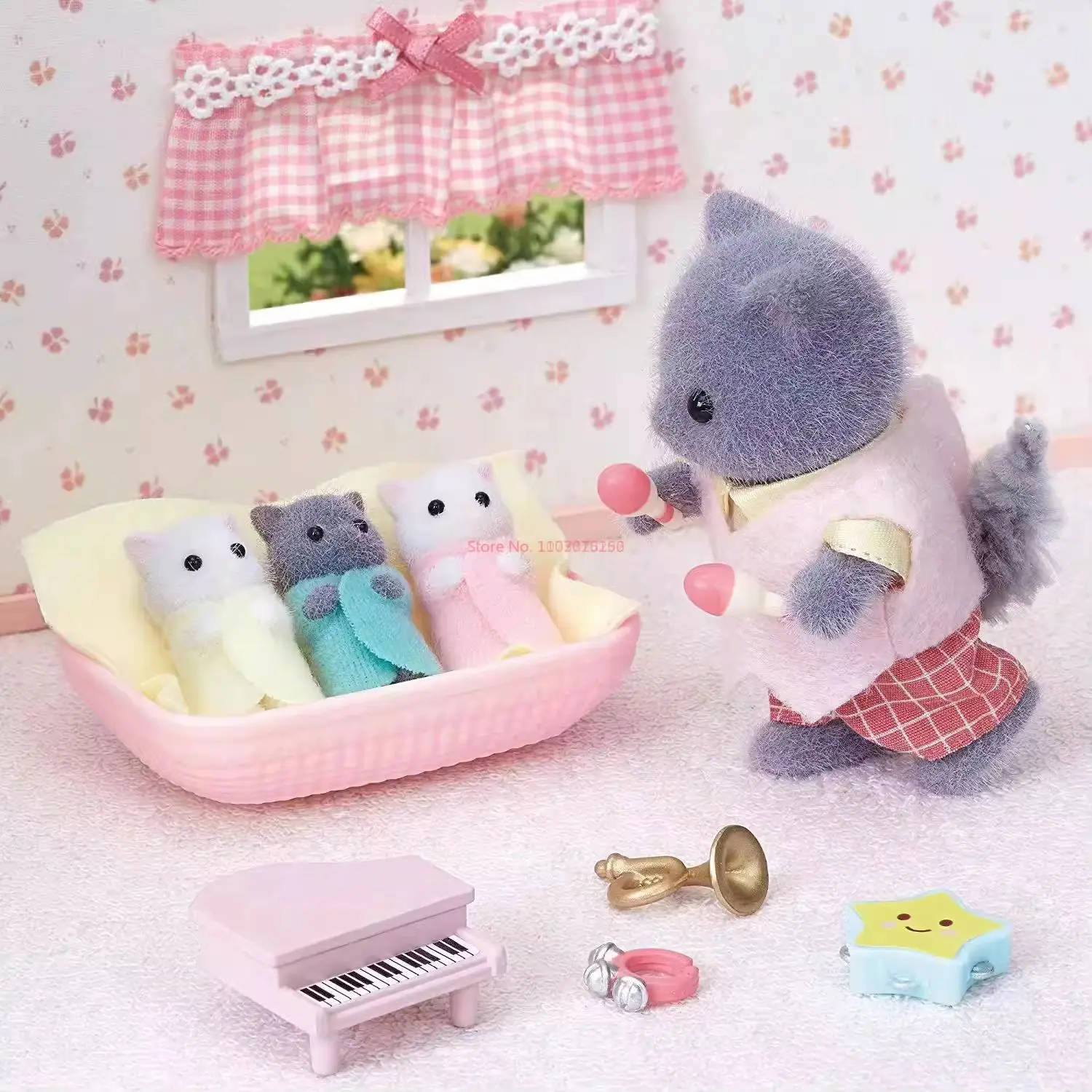 Sylvanian Families perskie trójkąty kota oryginalna figurka śliczna dekoracja stołu Model figurki Anime zabawki dla dzieci