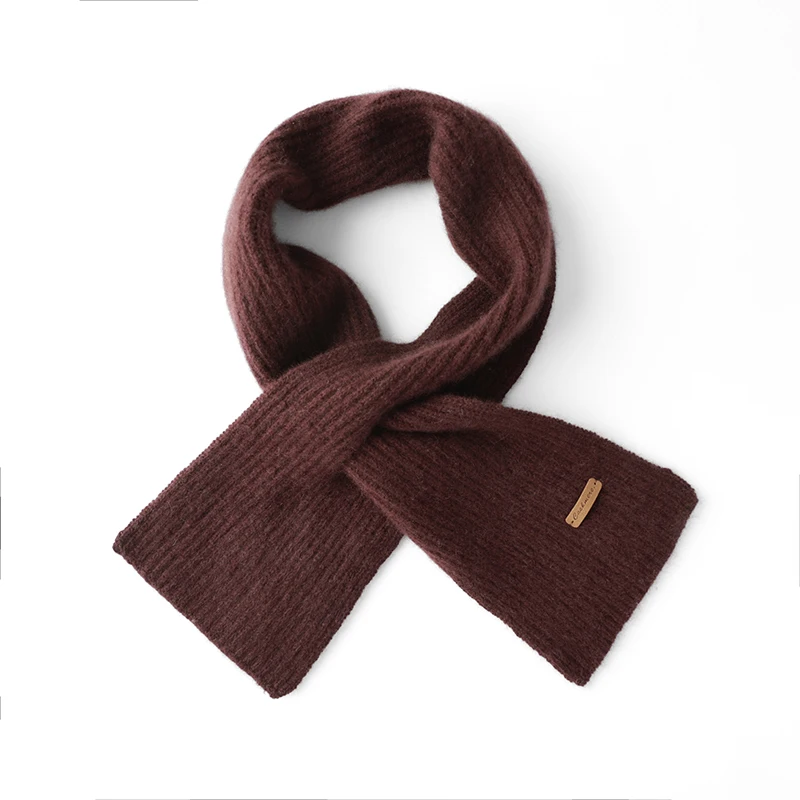 خريف جديد 100% وشاح كشمير ناعم نقي للجنسين وشاح صغير عالمي متعدد الاستخدامات مثقب مزدوج Yuanbao الرقبة أدفأ #4