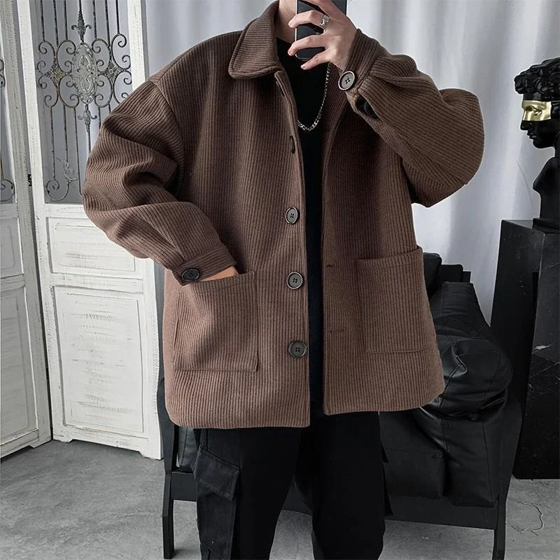 

Корейская уличная вельветовая куртка для мужчин, свободная осень-зима 2025 года, утолщенная куртка в стиле Ins