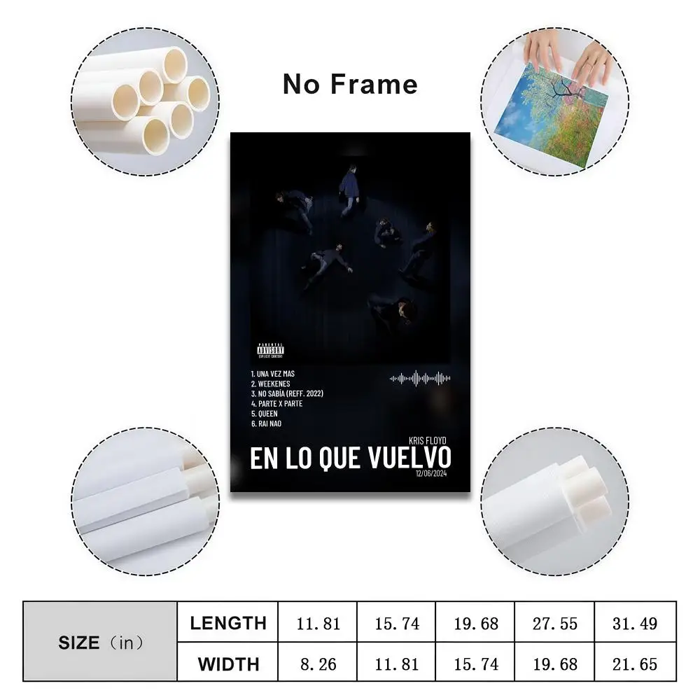 Kris Floyd Poster Peelable Self-Adhesive Album Cover Stickers, Frameless Wall Art for Singer Band Pop Rap Bedroom