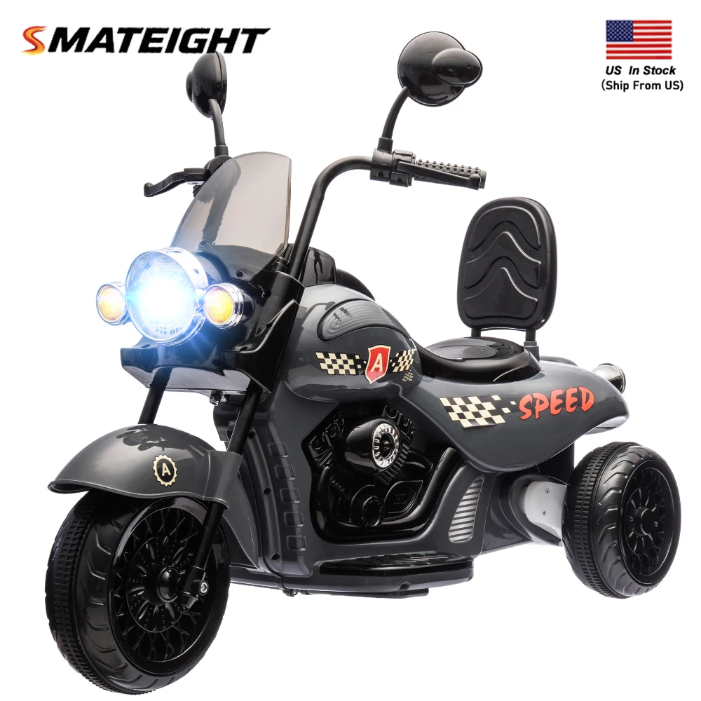 

Electric Motorcycle 3 Wheel 6V Battery Powered Chopper Motorbike with Headlights Music for Boys and Girls Ages 3-6 Years