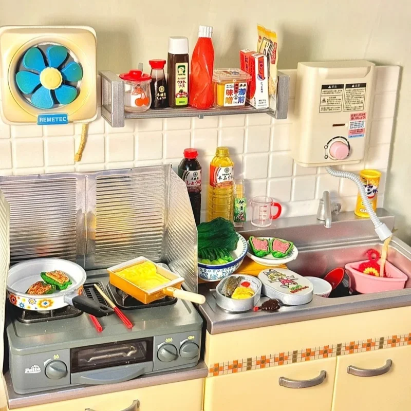 Re-ment Miniature Showa Kitchen Home Cooked Food Mini Rice Cooker Meal Set Dollhouse Decor For Miniature Collectors