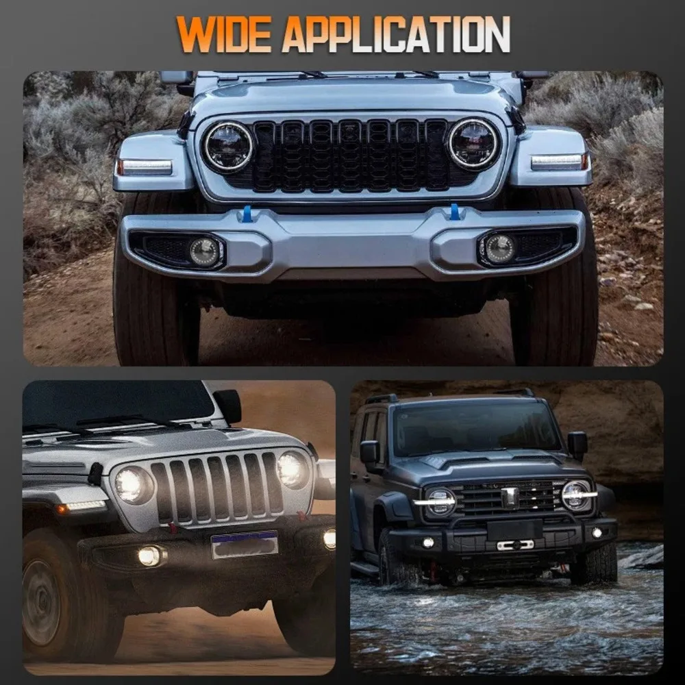 HYNBYZJ 4 بوصة 30 واط LED الضباب الخفيف ل جيب رانجلر JK TJ دودج رحلة ATV الأبيض DRL العنبر بدوره مصباح إشارة على الطرق الوعرة الأضواء