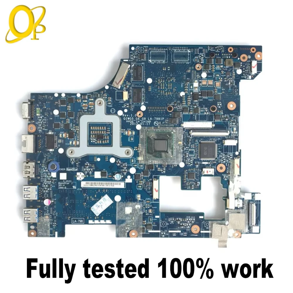 QIWG6 LA-7988P LA-7981P Mainboard for Lenovo Ideapad G580 laptop motherboard GT610M GT630M GT710M GPU HM76 DDR3 Fully tested