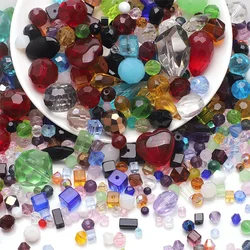 Charm Mixed Size Shape Crystal Beads Multicolor Faceted Glass Beads Loose Spacer Beads for Jewelry Making DIY Bracelet Necklace