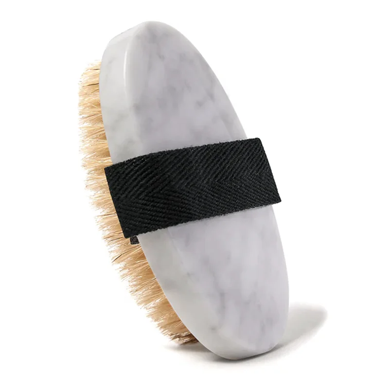 Natural Bianco Carrara Stone Marble Bristles Body Bath Brush