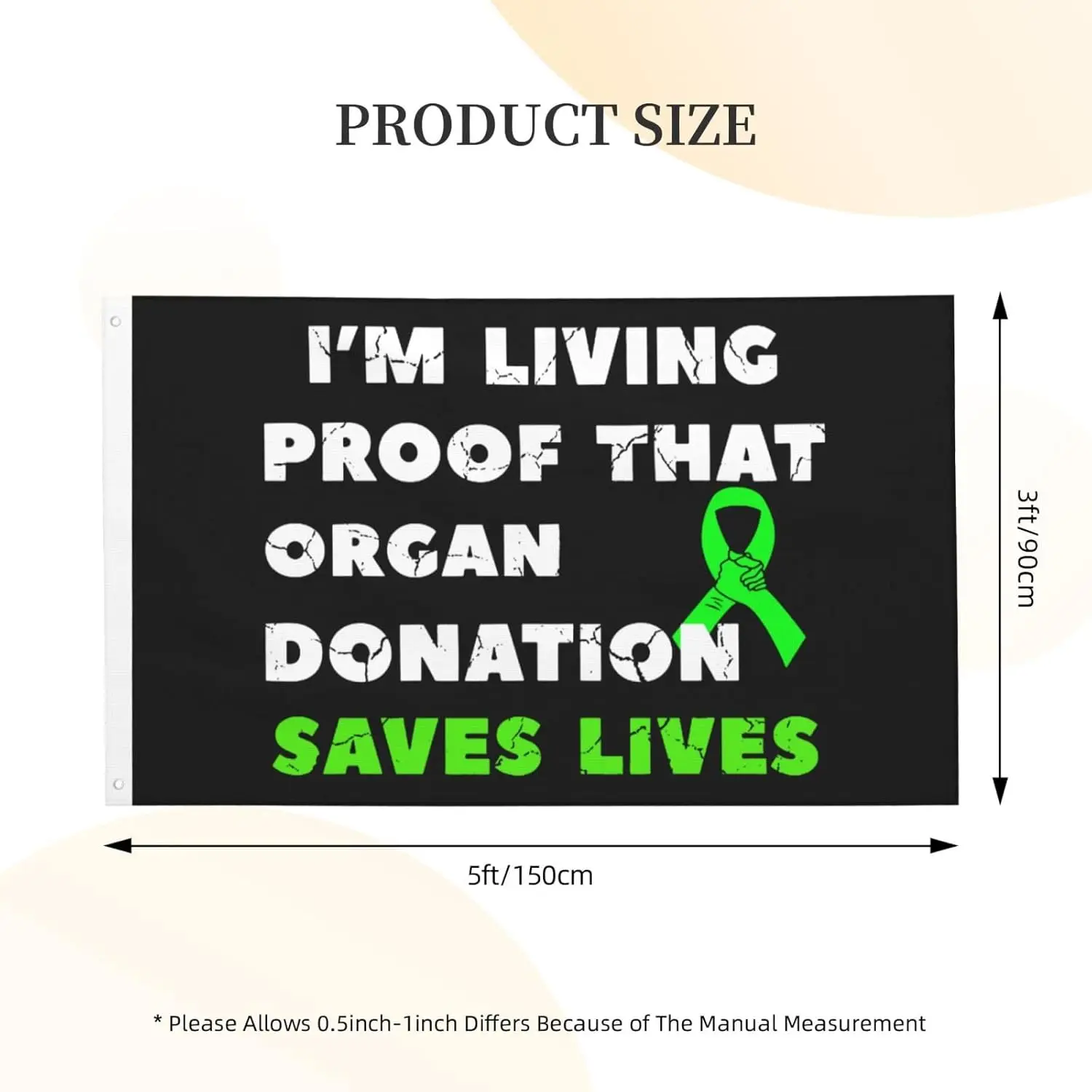 Flagicts 100% Polyester I'M Living Proof That Organ Donation Saves Lives Flags
