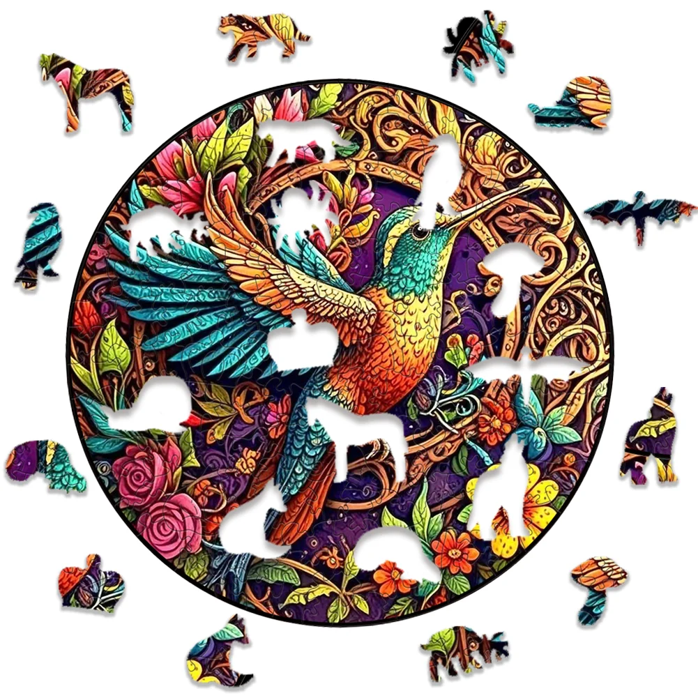 Bird Theme Wooden Puzzle Family Atmosphere Wall Wooden Puzzle Decoration Family Parent-Child Game Puzzle