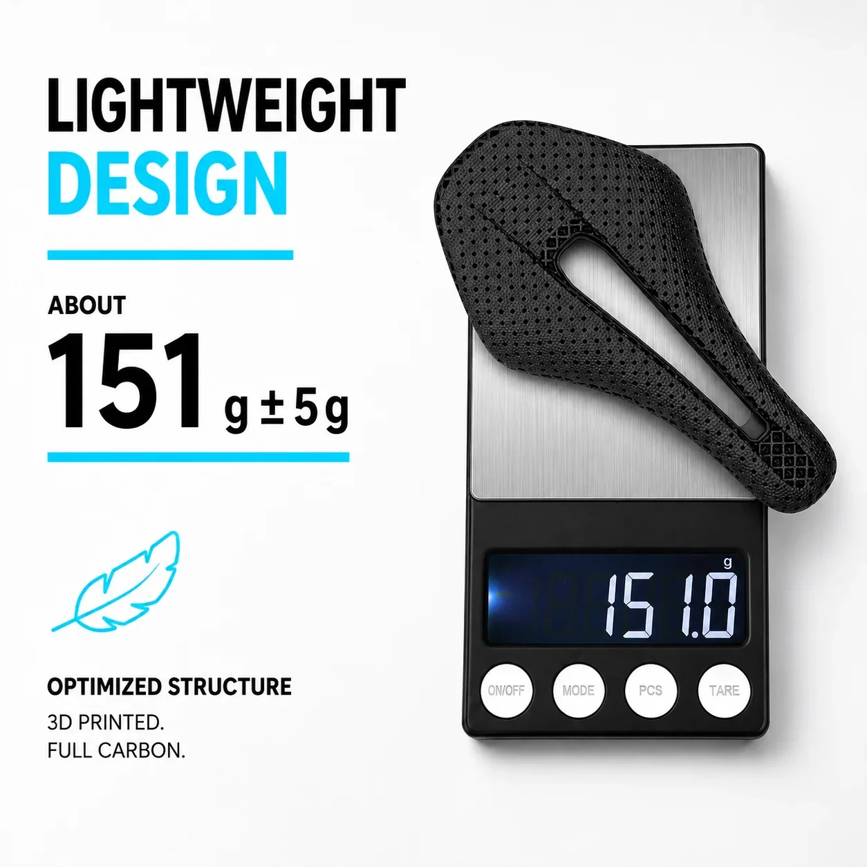 ULLICYC Full-Carbon Shell 3D Printed Saddle,Oval Carbon Rails,Hollow Breathable,For Road Racing Bike/MTB,bike seat,Accessories