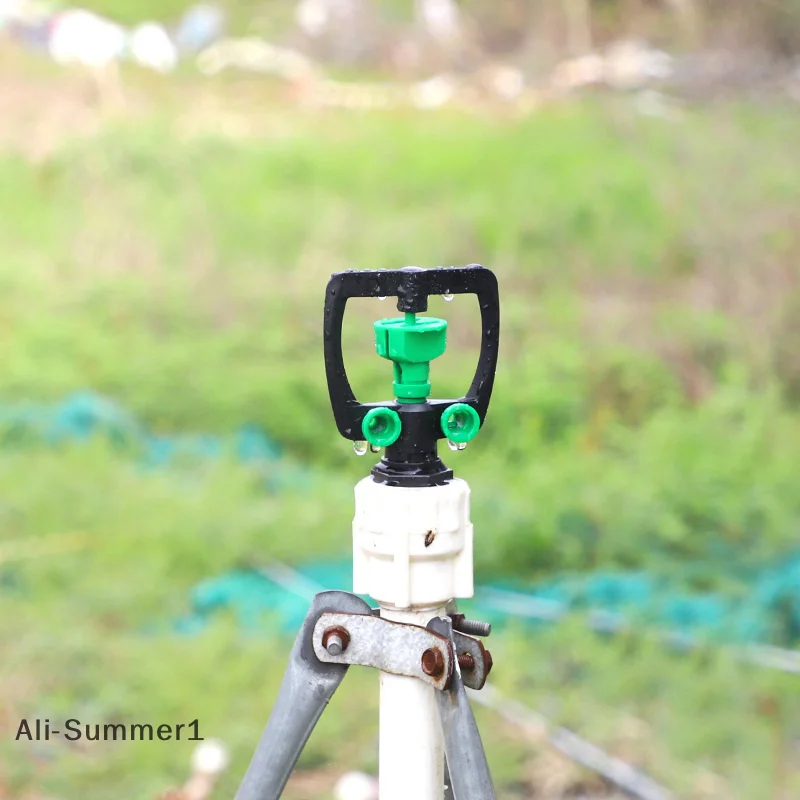 Automatischer, um 360 Grad drehbarer Sprinkler mittlerer Abstand, 1/2 Zoll bis 3/4 Zoll Außengewinde, Bauernhof, Garten, Park, Rasen, Gewächshaus, Kunststoffdüse
