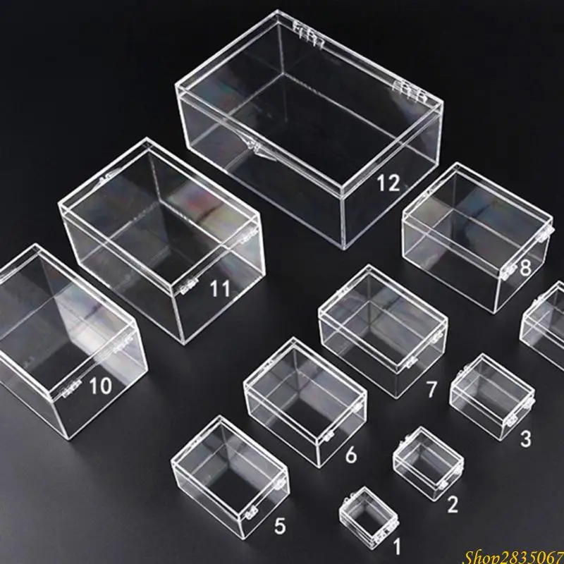 Clear Acrylic Storage Box Dustproof and Moisture Resistant Case for Crafts and Storage 831F