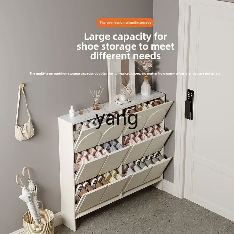 LH1  ultra-thin tipping bucket shoe cabinet household door modern simple entry against the wall door 17cm ultra-narrow