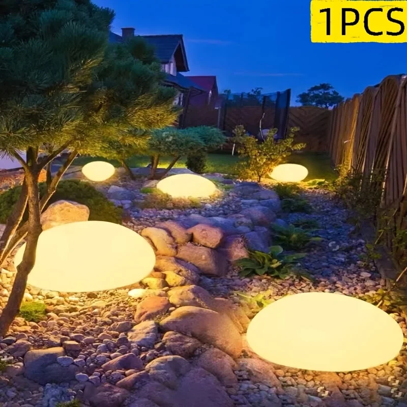 

Solar Pebble Path Light Outdoor Waterproof Garden Lawn Light Solar Decorative Lamp for Courtyard Passage Patio Grass Landscape