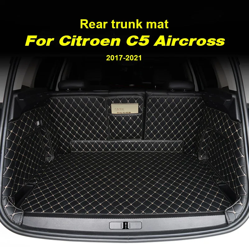 

Car Rear Trunk Mat Anti-Dirty Dust-proof Cargo Liner Pad Pu Leather Interior Protection Accessories For Citroen C5 Aircross 2021