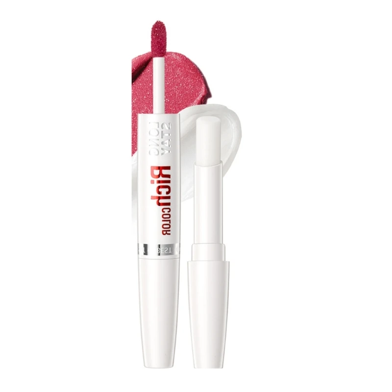 2 in 1 Double End Lip Gloss ลิปบาล์ม Matte Liquid ลิปสติก Long Lasting C1FF