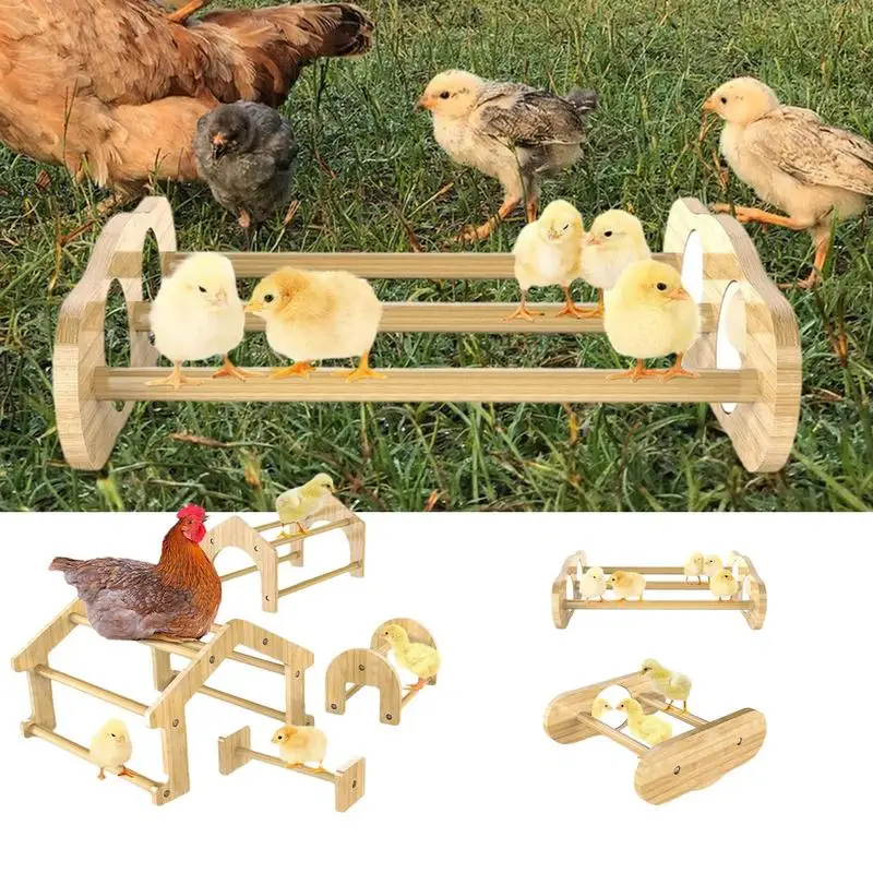 Kippenbaars Paal Bamboe Kuikenhabitat Wordt Geleverd Met Spiegelhout Mini Chick-Baars Sterke Zitstang Voor Coop & Broeder Training