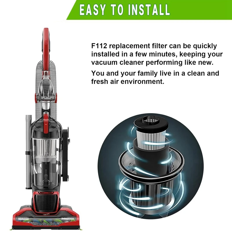 F112 Filter Replacement, Pre Motor Odor Trapping & 2 Pack Inlet Filters For Dirt Devil Endura UD20120NC UD70161