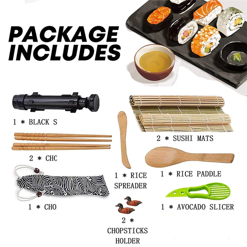

Sushi Making Equipment Kit, Japanese Rice Ball Roll Mold Sushi Multifunctional Mold Sushi Making Kitchen Tools