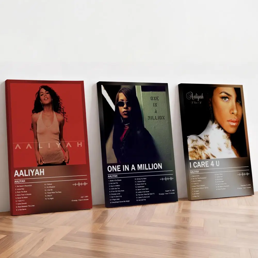 A-Aaliyah Painting Calligraphy Inner Frame Album Cover Art Coffee House Bar Room Wall Decor