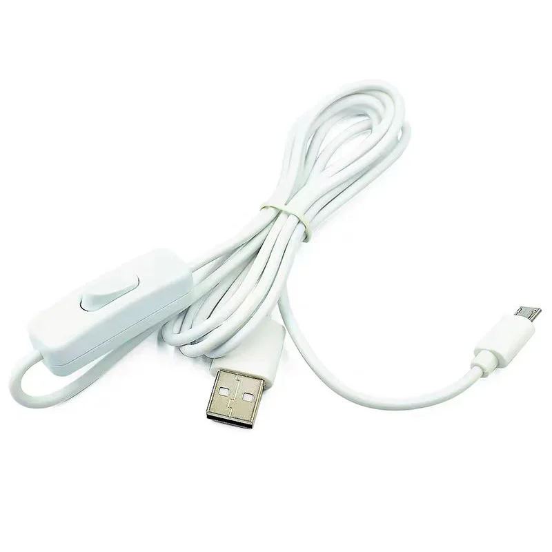 Fonte de alimentação raspberry pi USB switch cabo de alimentação USB para micro USB com interruptor