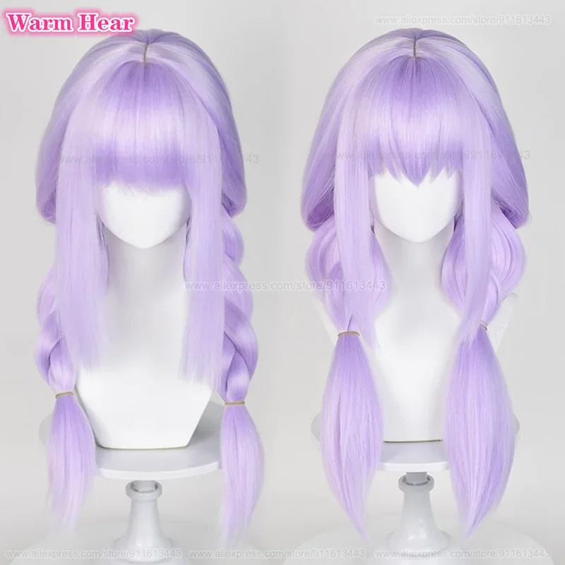 Anime Hakari Atsuko Synthetic Wig 65cm Long Light Purple Double Twist Braids Cosplay Anime Wigs Heat Resistant Fibre Party Wigs