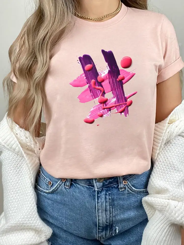 

Trend Clothes Women Female 90s Summer T Clothing Print Graphic Watercolor Style Sweet Tee Fashion Short Sleeve Casual T-shirts