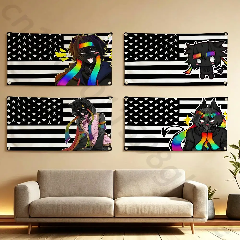 S‑Spokeishere S‑Spoke Flag Tapestry Wall Hanging Bed Room Bar Modern Banner Aesthetic Room Decor