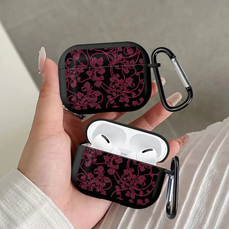 

Чехол для наушников Airpods 4 Pro 2 Pro3 Pro2 1 3, розовый, с кружевом