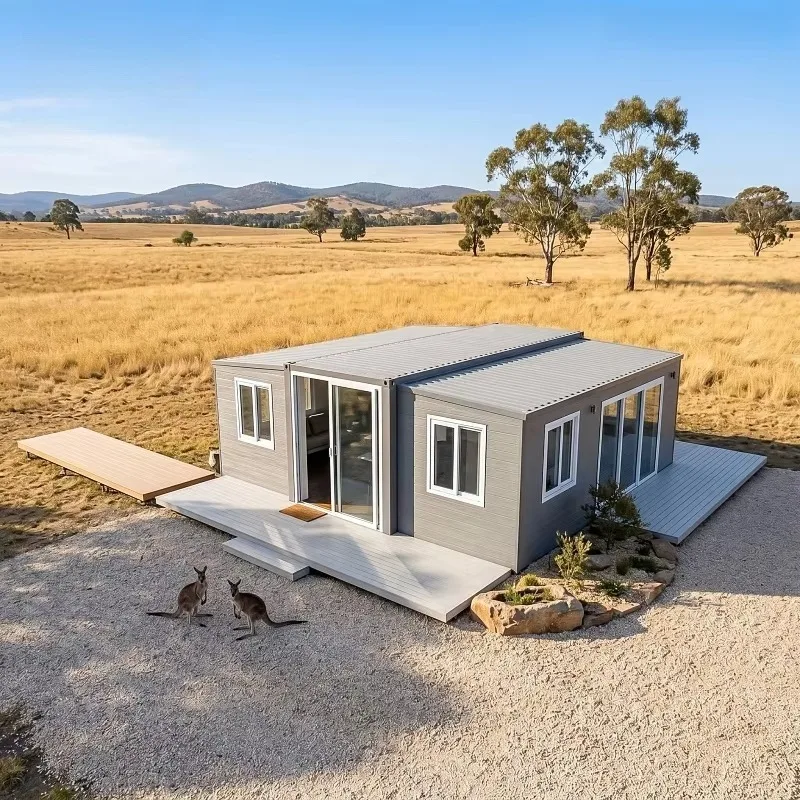 Dual Door Foldable House Front Side Door Design Easy Access Prefab Container Home Office Living Dual PurposeConvenient Daily Use