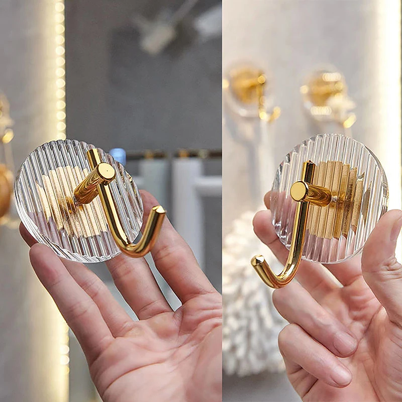 Acrylic Tranparent Multifunction Wall Hook Key Organizer Hanger Bathroom Robe Towel Rack Kitchen Hardware Hooks