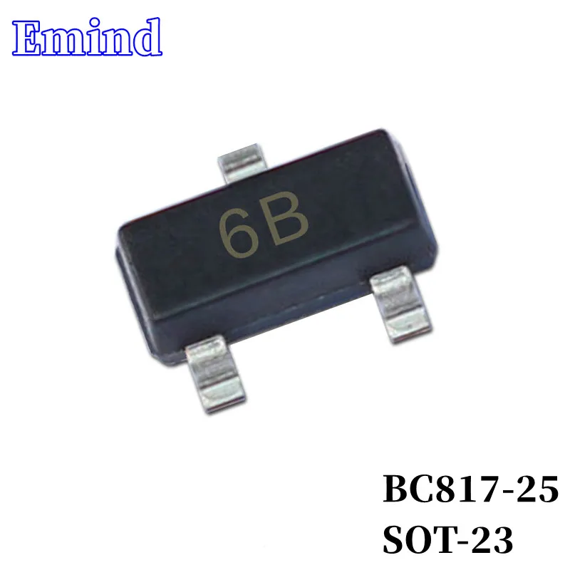 100/200/300Pcs BC817-25 SMD Transistor Footprint SOT-23 Silkscreen 6B Type NPN 45V/500mA Bipolar Amplifier Transistor