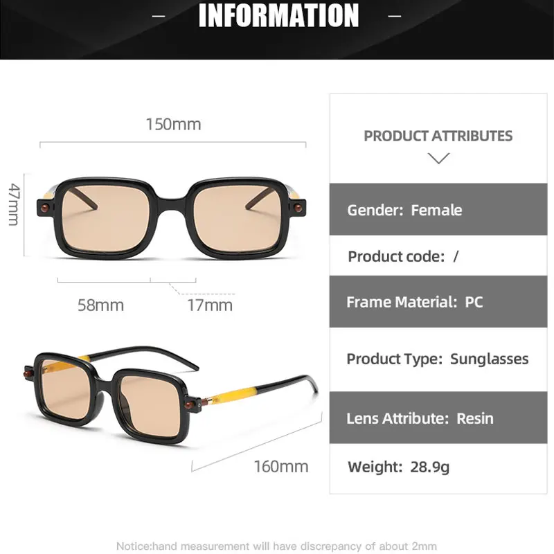 New Fashion Square Sunglasses For Women Men Vintage Brand Designer Punk Sun Glasses Clear Lens Mirror Eyeglasses UV400