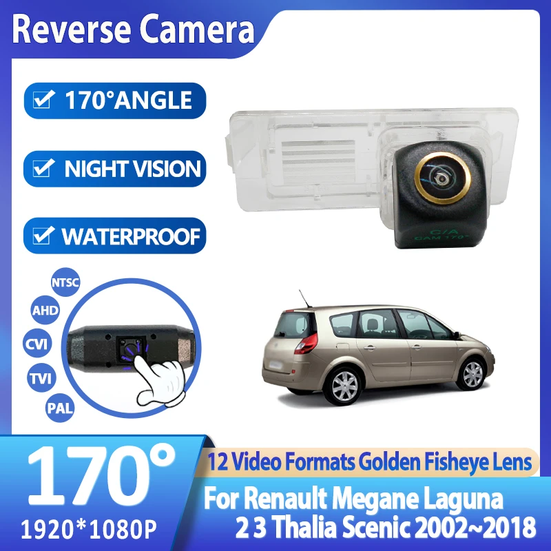 170° AHD Car Rear View Camera For Renault Megane Laguna 2 3 Thalia Scenic 2002~2018 Night Vision Vehicle Parking Accessories