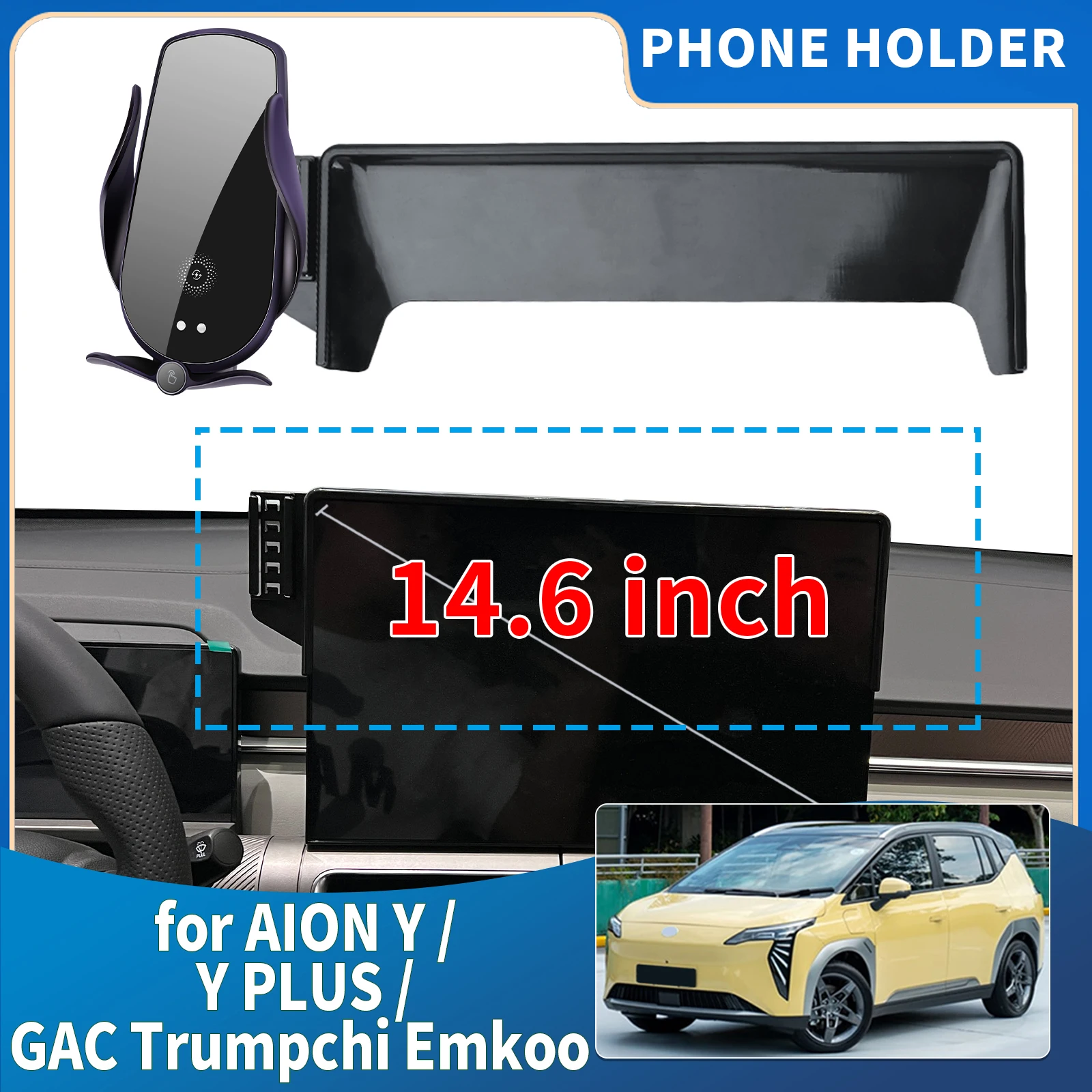 

for AION Y/Y PLUS/GAC Trumpchi Emkoo 14.6 inches LHD Integrated Screen Mount Phone Holder Mount Car accessoires