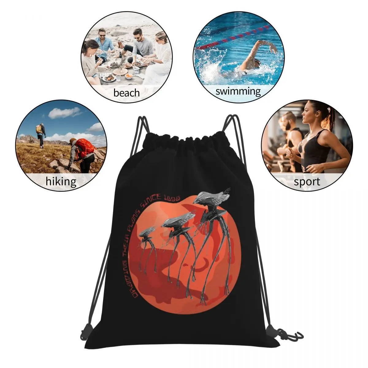 حرب العالم رسم خططهم منذ عام 1898 حقائب الظهر الرباط حزمة جيب حقيبة رياضية حقائب الكتب للطلاب الرجال والنساء #4