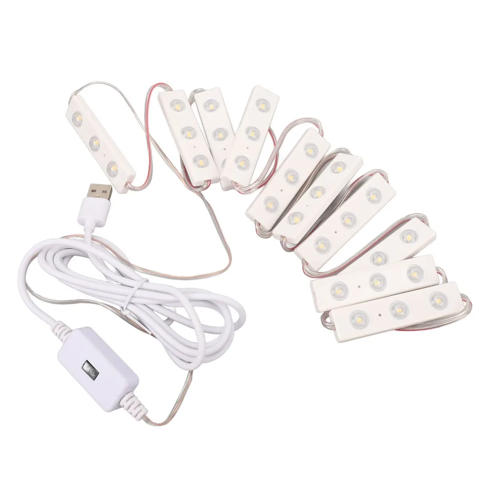 USB Powered Vanity Mirror Light Stepless Dimmable Neutral White 4000K Makeup Mirror Light CRI 80+ Adjustable