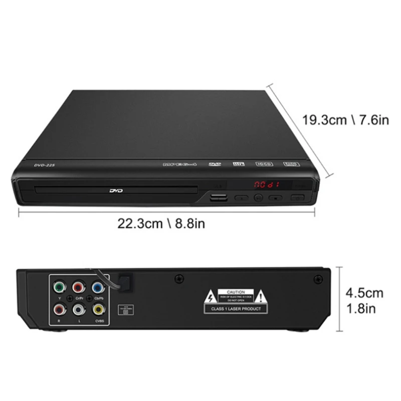 Lecteur multimédia bureau DVD EVD pour région 1080P 2200W 1800HZ