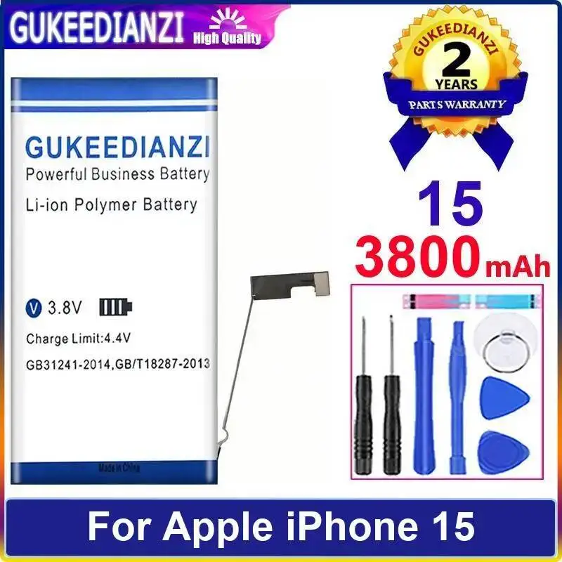 Mobile Phone Battery Reliable Replacement For Apple iPhone 15 A2846 A3089 A3090 A3092 High Compatibility 3800mAh