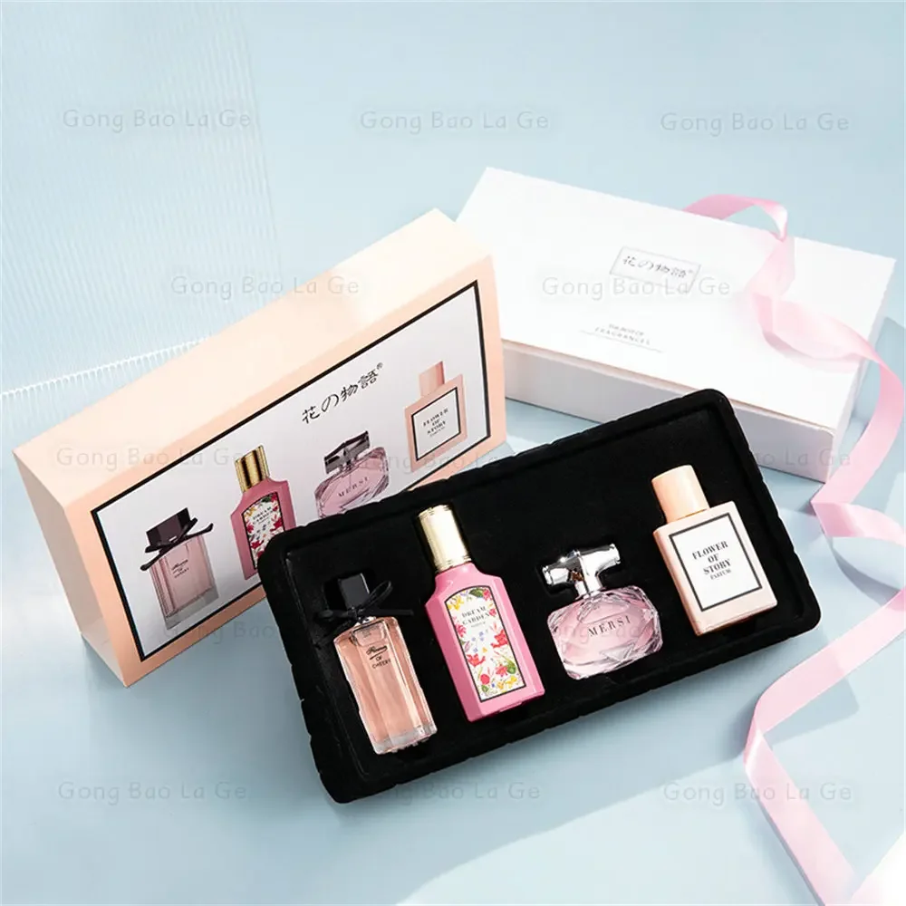 Coffret cadeau de parfum floral pour femme, parfum, balminess, phéromone, toilette, 110ml, ensemble de 4 pièces