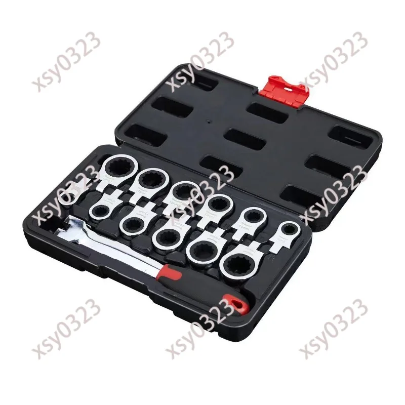 

12-in-1 Fast Ratchet Wrench Kit, Flexible Head Plum Spanner, Multifunctional Industrial Maintenance Tools