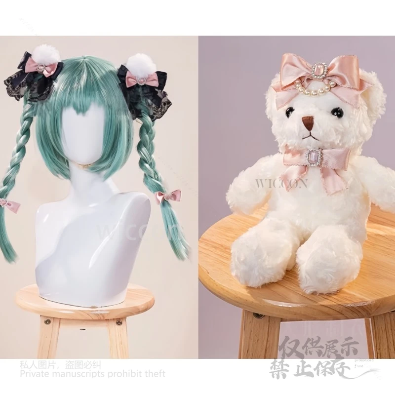 Anime Mikuuu Cosplay Costume Cute Pink Black Short Dress Y2K Jirai Kei Costume Mikku Wigs Doll Props Women Halloween Dress SML