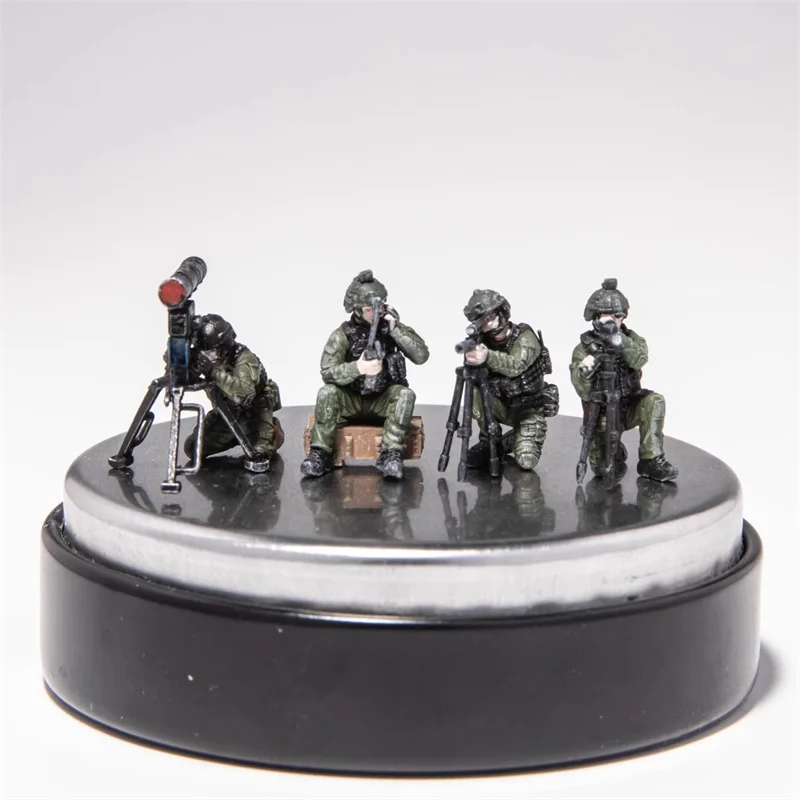 1:72 Scale Model Resin Painted 4Pcs Russian Special Forces Soldiers Action Figure DIY Scene Accessory Collection Display Toys