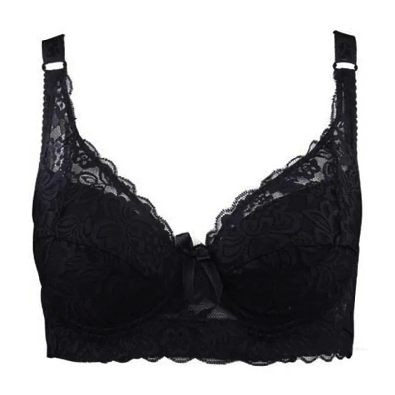 Bralette Sexy de encaje para mujer, ropa interior de talla grande, sujetador de realce, lencería íntima femenina, 42D, 44D, 46D, 80CD-105CD