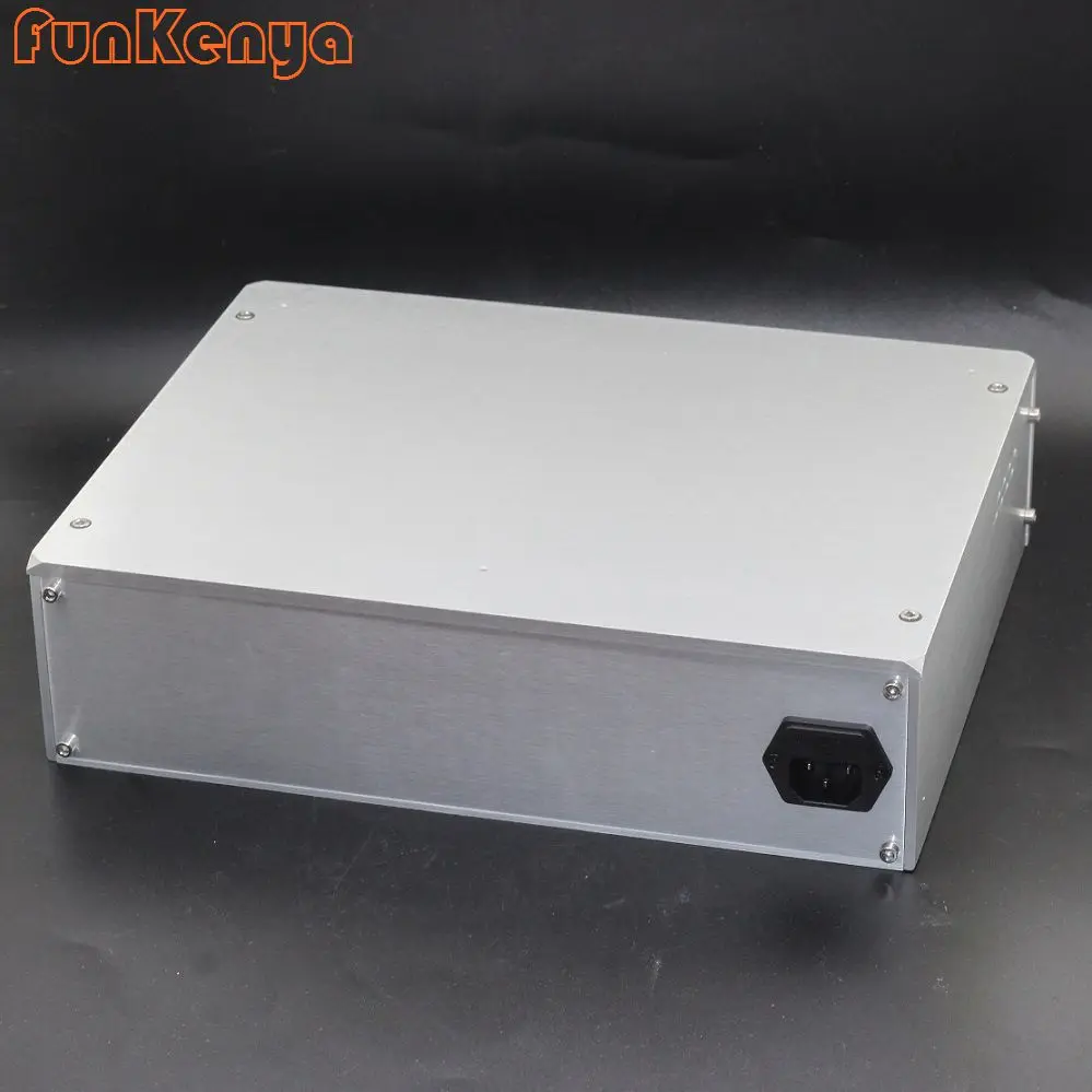 W320 H83 D246 Anodized Aluminum DAC Shell Dual VU Meter Cabinet Case DIY Decoder Preamp Chassis Rear ALPS Headphone AMP PSU Hifi