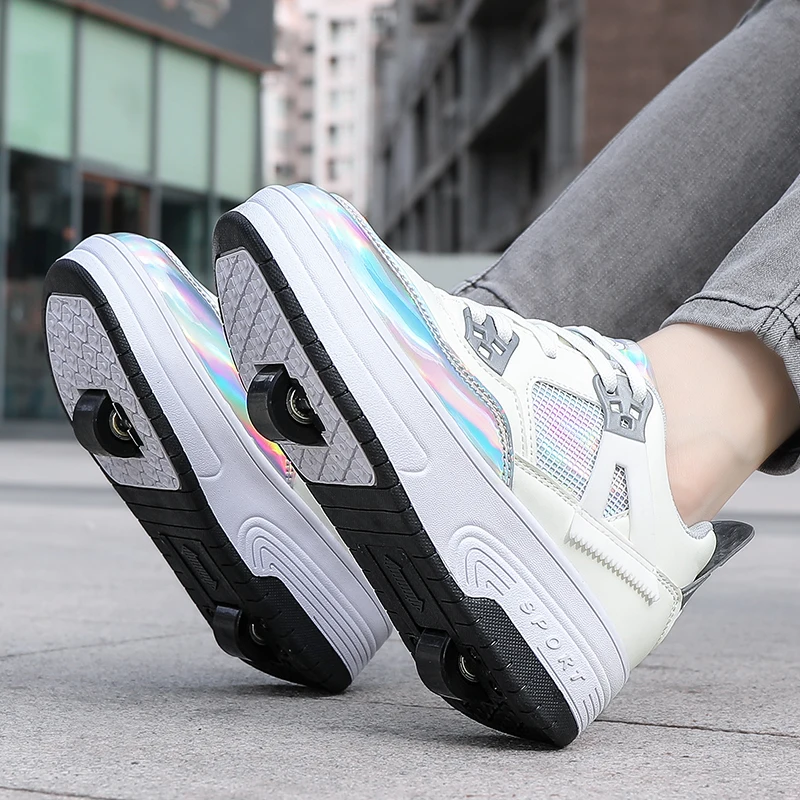 

2025 New children's double roller skates boys comfortable roller skates training shoes girls outdoor sports shoes Very good